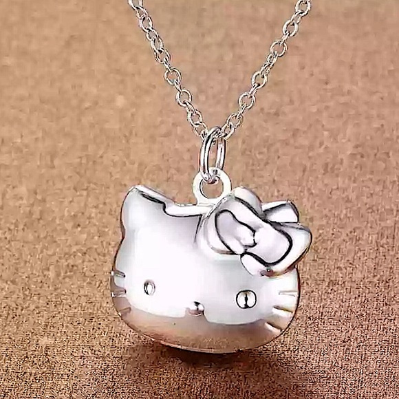 Hello Kitty Sterling Silver Locket Charm Necklace - Picture 3 of 4